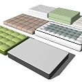 Various Colored Furniture Cushions With Different Patterns And Textured Designs
