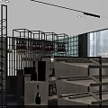 Wine and Liquor Store Interior with Wine Racks Chandelier Green Wall and Circular Decor