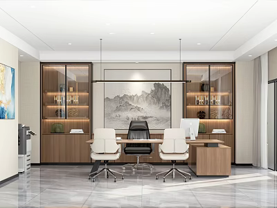 Modern Office Study 3d model