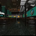 Traditional Chinese Restaurant Interior With Green Walls Wooden Tables And Lantern Decorations