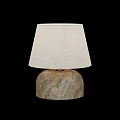 Elegant Table Lamp With Beige Fabric Shade And Natural Textured Base 3d model