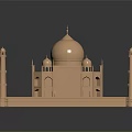 Golden Decorative Furniture Ornament In Architectural Style With Dome And Minaret Features