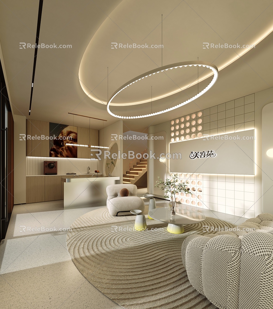 Modern Beauty SPA Beauty Salon Hall 3d model