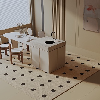 Modern table combination 3d model