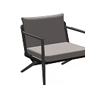 Modern Leisure Chair With Wooden Frame Light Gray Cushion And Sleek Design