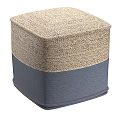 Two Tone Woven Ottoman With Natural And Pink Color Design For Living Room