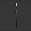 Silver Decorative Sword With Brown Handle And Sharp Steel Blade Design