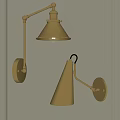 Elegant Brass Wall Lamps With Modern Cone Shade Design For Stylish Home Lighting