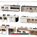 Modern Bar Counter Designs With Marble Tops Wooden Cabinets And Stools