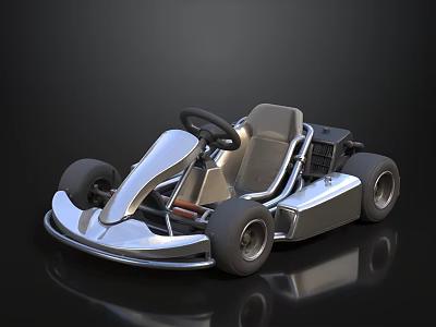 Sleek Silver Motorcycle With Comfortable Seat And Reflective Surface On Dark Background 3d model