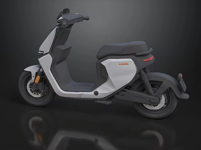 Modern Electric Motorcycle With Gray Body Black Seat And Stylish Wheels 3d model