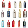 Collection of Various Liquor Bottles with Diverse Brand Labels and Colorful Designs
