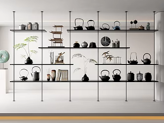 New Ornaments Combination Bookshelf Bookcase Teapot 3d model