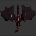 Mythical Winged Dragon With Red Purple Scales And Golden Accents In Fantasy Design
