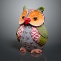 Modern Crafts Owl Wire Woven Owl 3d model