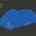 Detailed Terrain Model With Green Vegetation And Pink Topographic Areas