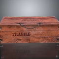 Wooden Storage Box For Fragile Items With Handle And Metal Clasps