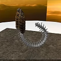 Organ And Hair Spiral Structure With Brown Hair Like Fibers And Silver Skeletal Elements