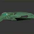 Futuristic Green Cosmic Spaceship 3D Model With Advanced Sleek Transparent Structure