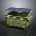 Green Wheeled Trash Bin With Lid For Daily Household Supplies