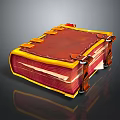 Vintage Style Thick Daily Use Book With Red Cover Yellow Edges And Metal Clasps