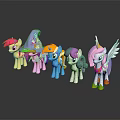 Colorful My Little Pony Toy Figures With Wings Horns And Different Characters