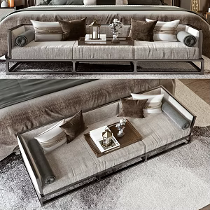 New Chinese Style Bed End Stool 3d model