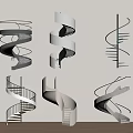 Modern Spiral Stairs With Various Designs Glass Railings Metal And White Elements