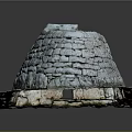 Stone Arched Architectural Niche With Carved Texture And Weathered Surface