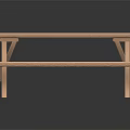 Wooden Square Outdoor Table with Attached Benches Simple Design for Patio Garden Use