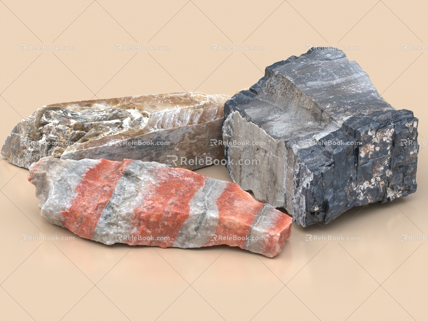 Stone Ore Rock Volcanic Rock Crystal Stone Gem Quartz Transparent Stone Marble 3d model