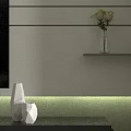 Modern Living Room Interior Design With White Sofa Green Wall And Potted Plant