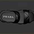 PRADA Black Sandals with Crisscross Straps and Chunky Platform Sole