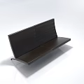 Modern Black Three-Seater Sofa With Simple Backrest And Streamlined Design