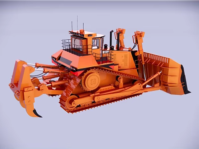 Super large bulldozer excavator 3d model