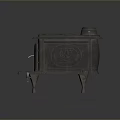 Vintage Cast Iron Stove With Decorative Patterns And Foot Pedal Design