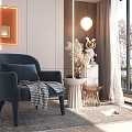Modern single sofa single chair 3d model