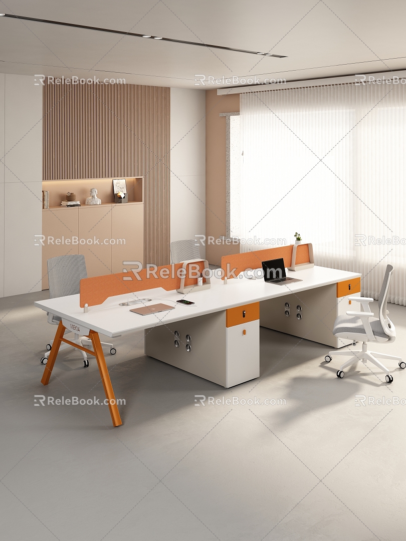 Office Staff Desk Desk 3d model