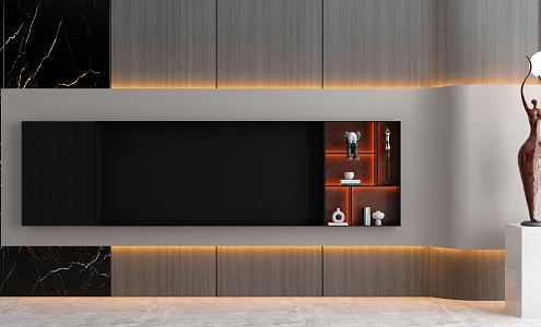 Modern TV Background Cabinet TV Cabinet Background Wall 3d model