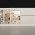 Modern Clothing Store Exterior With Glass Door Window Display Mannequins And Shop Sign
