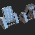 Indoor Plant Grow Lights With Metal Structure Blue Gray LED Panels And Stable Base