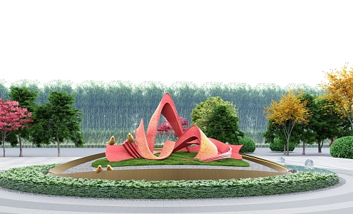 Modern City Sculpture Abstract Figure Sculpture Ornaments Municipal Sculpture Axis Sculpture 3d model