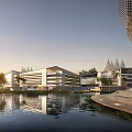 Modern Office Building Multi-storey Office Building School 3d model