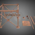 Heavy Duty Industrial Equipment Metal Frame Structure With Beams Plates And Components