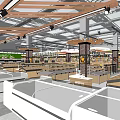 Supermarket Department Store Interior With Open Layout Fresh Produce Shelves And Bright Lighting