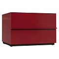 Modern Red Bedside Table With Sleek Surface Two Drawers And Contemporary Design 3d model
