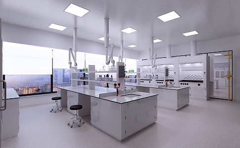 Modern Laboratory Organic Pretreatment Room and Infrared Room 3d model