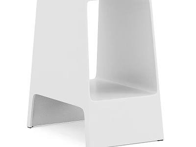 Modern Dining Table With White Stools In Minimalist Interior Design 3d model