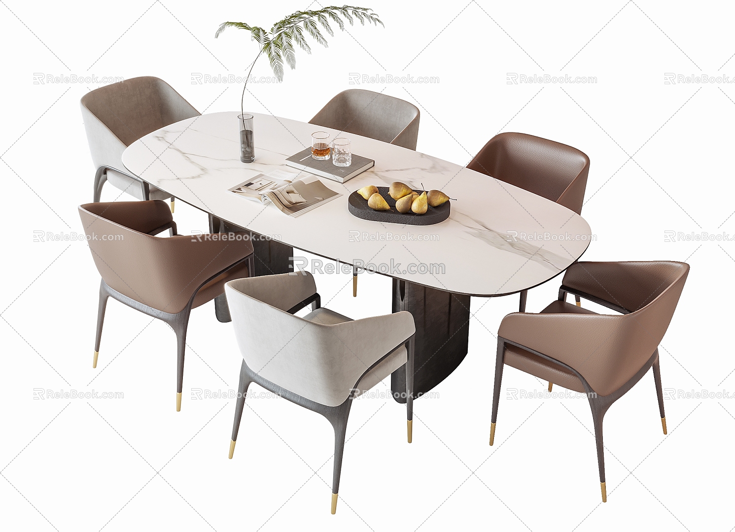 Modern Dining Table Chair Combination Dining Table Chair 3d model