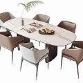 Modern Dining Table Chair Combination Dining Table Chair 3d model